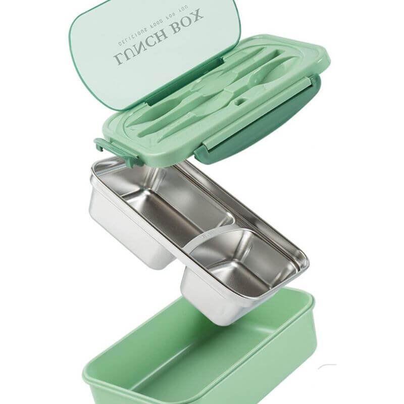 LONCHERA BENTO INOXIDABLE 3 DIVISIONES ESTILO JAPONÉS - Imagen 4